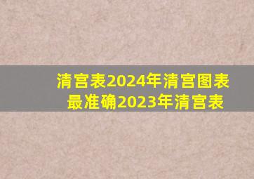 清宫表2024年清宫图表 最准确2023年清宫表